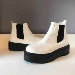 White high top boots